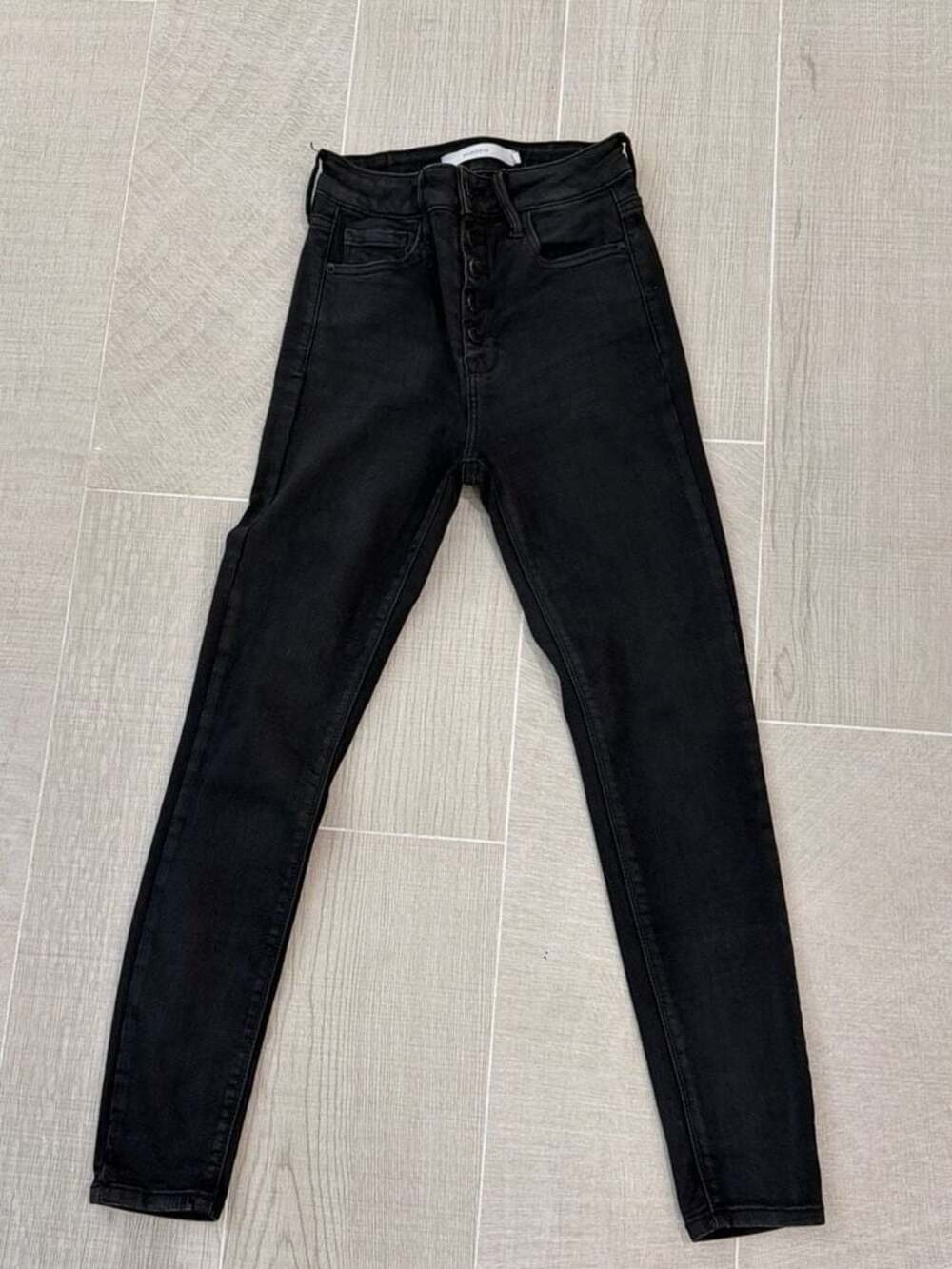 Hidden  Jeans Black High Rise Exposed Button Fly Skinny Jeans